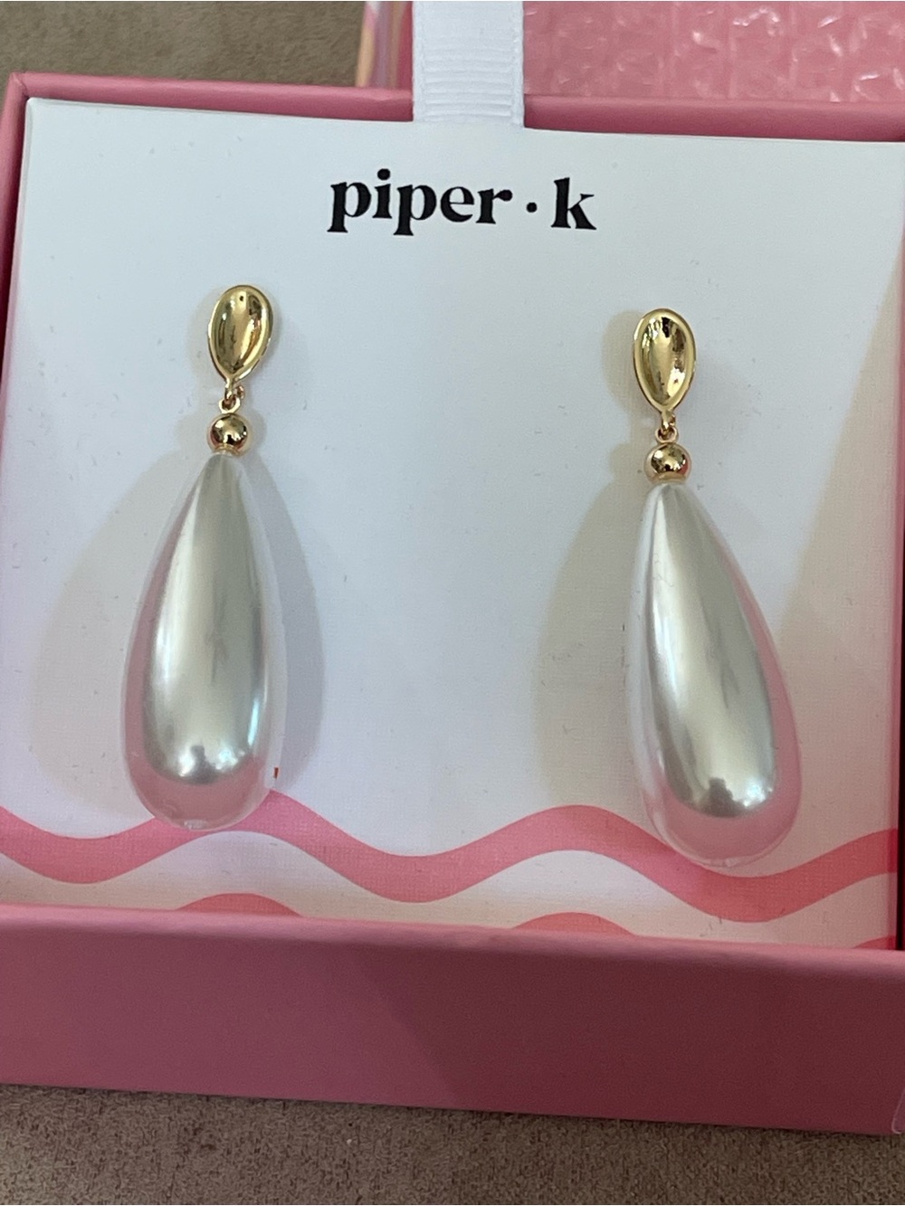Piper K Faux Pearl Drop Earrings